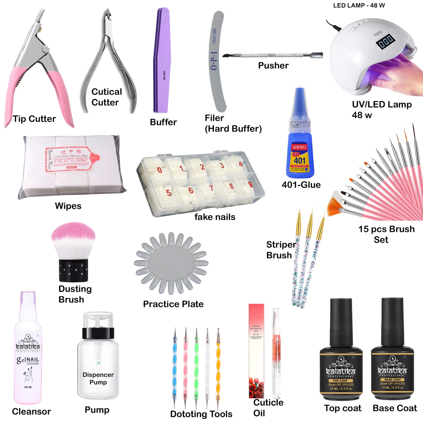Kalatika nail art kit for women With 15 ML Gel Polish