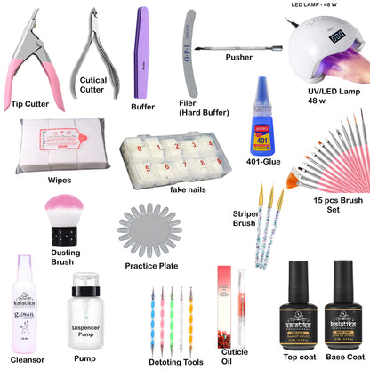 Kalatika nail art kit for women With 15 ML Gel Polish